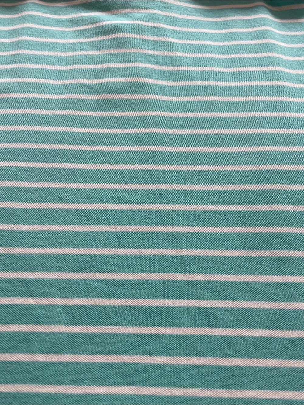 Ralph Lauren Mint Green and White Striped Polo with Contrast Pony
